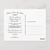 カスタム |日付を保存し、ブラシストロークライトを使用 ポストカード (裏面)