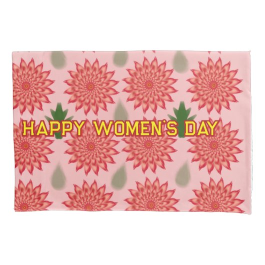 カスタム 春の花 女性の日 包装紙 枕カバー (正面)