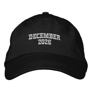 カスタム 月 12月 年 2026 調節可能 ネイビー 刺繍入りキャップ