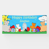 カスタム 楽しい かわいい 動物 誕生日 パーティー 横断幕 (横)