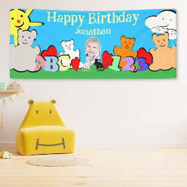 カスタム 楽しい かわいい 動物 誕生日 パーティー 横断幕
