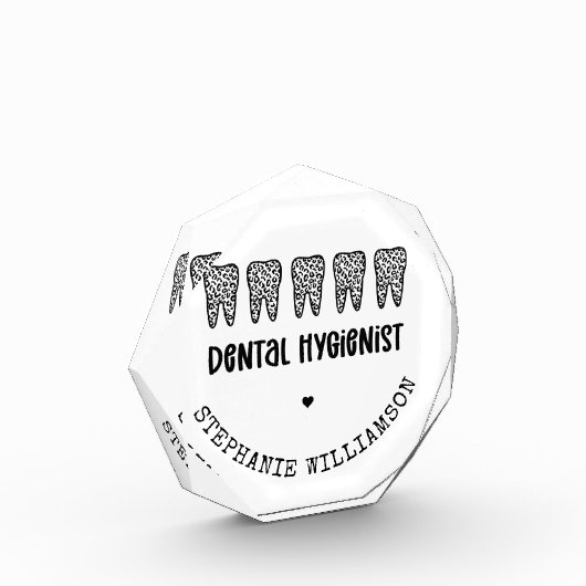 カスタム 歯科衛生士 レオパードプリント 歯 フォトブロック (左)