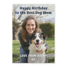 カスタム 犬のママ 誕生日 写真 マグネットカード