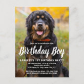 カスタム 犬の誕生日 ペット フォト パーティー 招待状 (正面)