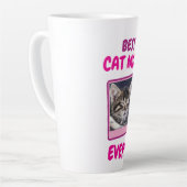 カスタム 猫のママ ネコの母の日 ペット愛 犬 カフェラテマグ (左アングル)