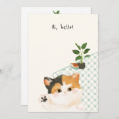 [カスタム] 猫の一日 - こんにちは！ サンキューカード (正面/裏面)