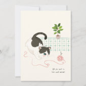 [カスタム] 猫の一日 - 編み物は愛だけ サンキューカード (正面)