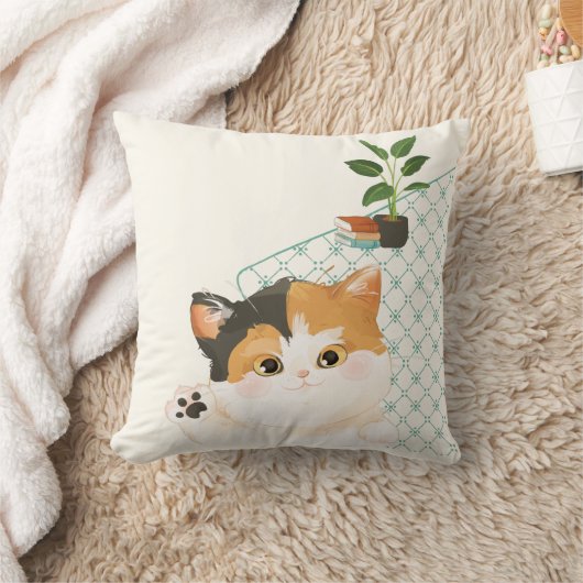 [カスタム[猫の日-こんにちは! クッション (ブランケット)