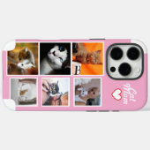 カスタム 猫の母 写真コラージュ ピンク 名前入り Case-Mate iPhoneケース (裏面 (横))