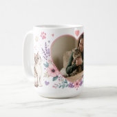 カスタム 猫の母 写真マグカップ ギフト コーヒーマグカップ (正面左)