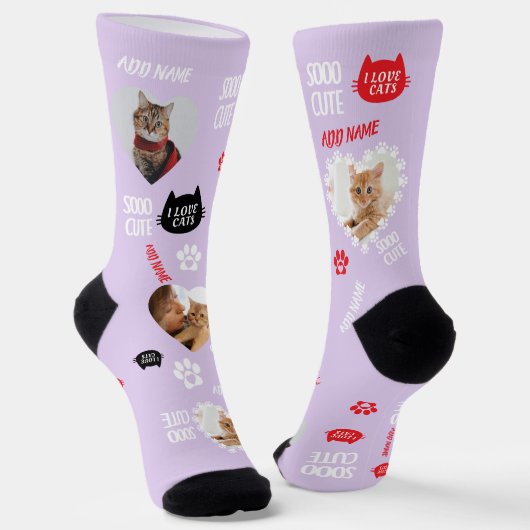 カスタム 猫ソックス 写真 ペット愛好家向け ソックス (傾斜あり)