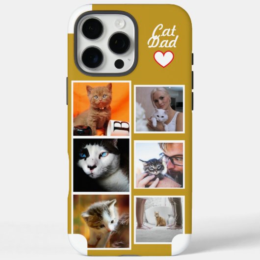 カスタム 猫パパ 写真コラージュ フォンケース 名前入り Case-Mate iPhoneケース (裏面)