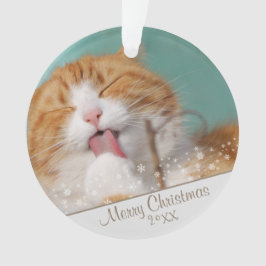 カスタム 猫 ペット 写真 クリスマス ホリデー キープ オーナメント