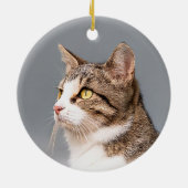 カスタム 猫 写真 ペット セラミックオーナメント (裏面)