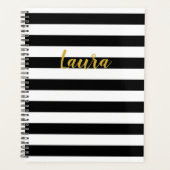 カスタム(白ストライプの) プランナー手帳 (正面)