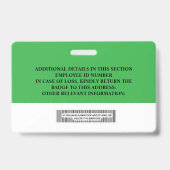 カスタム 社員IDバッジ - 名前、写真、バーコード バッジ (裏面)