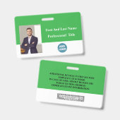 カスタム 社員IDバッジ - 名前、写真、バーコード バッジ (正面＆裏面)