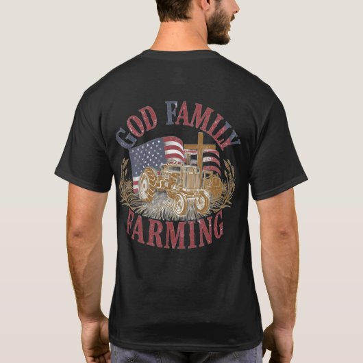 カスタム「神・家族・農業」Tシャツ Tシャツ (裏面)
