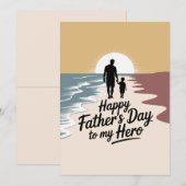 カスタム 「私のヒーローへ　父の日おめでとう」 カード | パース (正面/裏面)