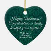 カスタム – 第20回エメラルドの結婚記念日 セラミックオーナメント (裏面)