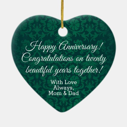 カスタム – 第20回エメラルドの結婚記念日 セラミックオーナメント (裏面)