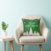 カスタム、緑のバスク人のNavidadのクリスマスの挨拶: クッション (椅子)