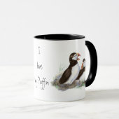 カスタム「自分のパフィンが大好き」、かわいい水色のパフィン マグカップ (正面右)
