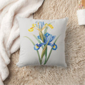 カスタム（色）青花黄花水色 クッション (ブランケット)