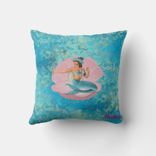 カスタム、貝の人魚 クッション (裏面)