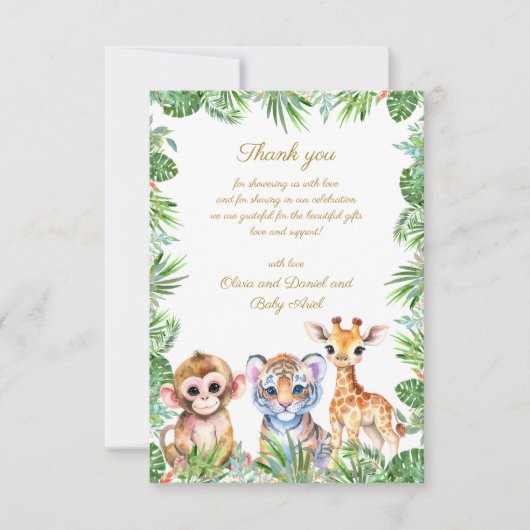 カスタム 赤ちゃんサルとトラとキリン 感謝 (正面)