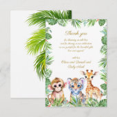 カスタム 赤ちゃんサルとトラとキリン 感謝 (正面/裏面)