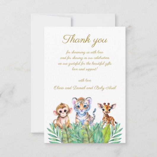 カスタム 赤ちゃんサルとトラとキリン 感謝 (正面)