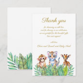 カスタム 赤ちゃんサルとトラとキリン 感謝 (正面/裏面)