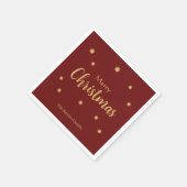 カスタム 赤と金色 メリークリスマス スタンダードカクテルナプキン (角)
