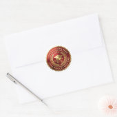 カスタム 赤金箔 卒業証書 シール (封筒)