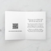 カスタム 赤 緑 キャンディ ストライプ  トナカイ QRコード シーズンカード (内部)