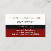 カスタム – 赤、黒、白、シナモン赤口付き 名刺 (裏面)