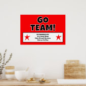 カスタム 赤 Go Team ポスター (キッチン)