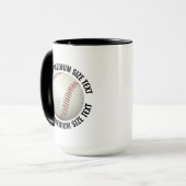 カスタム 野球 ブラック 15oz マグカップ (正面左)