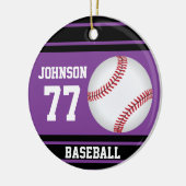 カスタム⚾野球 |紫と黒 セラミックオーナメント (左)