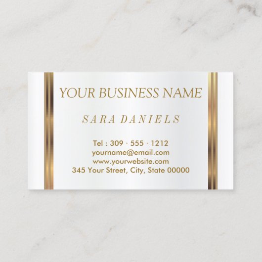 カスタム-金ゴールドスクリプト文字 名刺 (裏面)