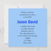 カスタム, 青, 紫のペイントスプラッター, バー ミツバ祭 招待状 (裏面)