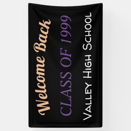 カスタム。 高等学校の再結合 横断幕 (縦)