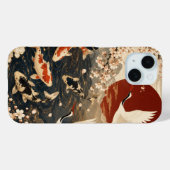 カスタム 高級 和風 鯉 と 鶴 のアート Case-Mate iPhoneケース (裏面 (横))