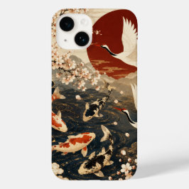 カスタム 高級 和風 鯉 と 鶴 のアート Case-Mate iPhone 14ケース