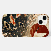 カスタム 高級 和風 鯉 と 鶴 のアート Case-Mate iPhoneケース (裏面 (横))