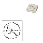 カスタム（鳥）ショウジョウコウカンチョウ鳥差出人住所ファミリ名 ラバースタンプ (押印)