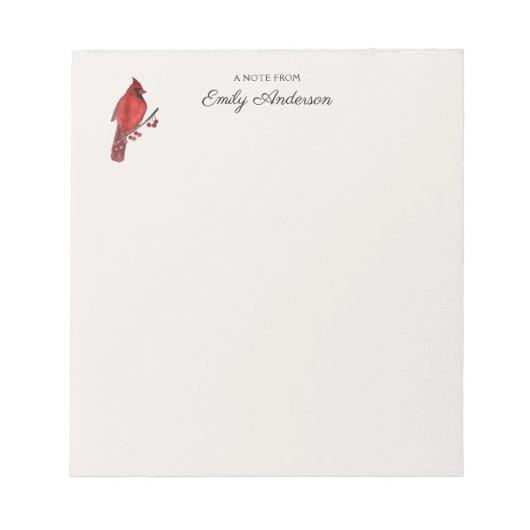 カスタム（鳥）ショウジョウコウカンチョウ ノートパッド (正面)