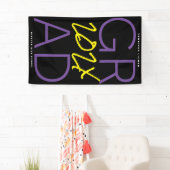 カスタム |黒い黄色の紫色の白 |大学 横断幕 (インサイチュ)