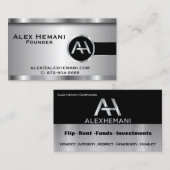 カスタム-黒銀鋼モノグラム 名刺 (正面/裏面)